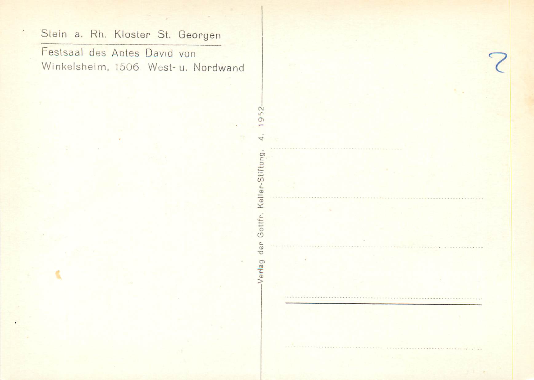 CPM Slein a Rh kloster St Goergen festsaal des aples david von Winkelsheim 1506 west u Nordwand — Back