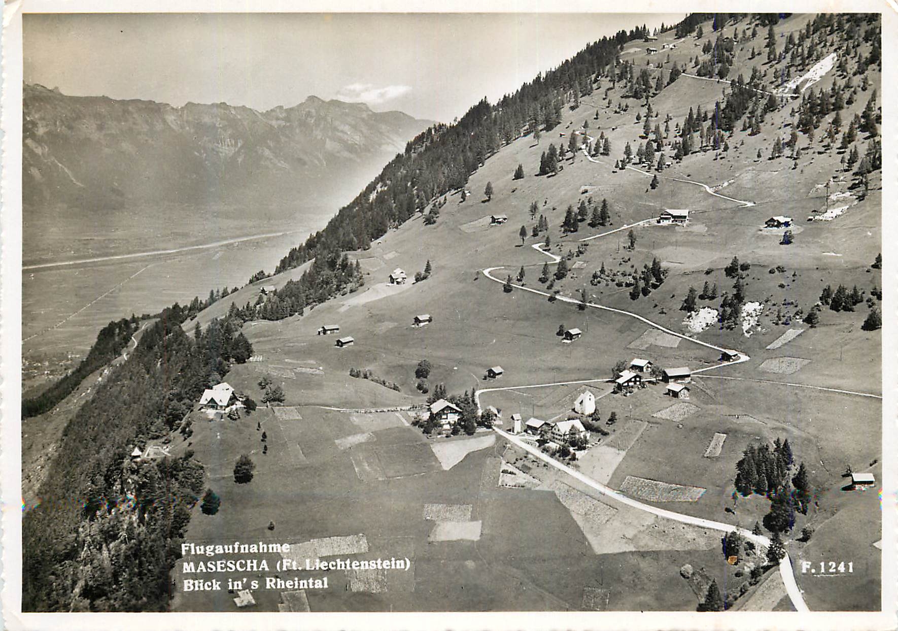 CPM Flugaufnahme Masescha (Ft liechtenstein) Blick in's Rheintal