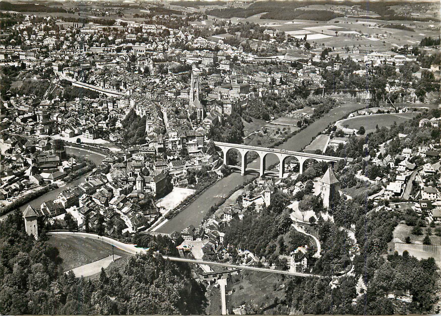 CPM Fribourg Suisse vue aerienne