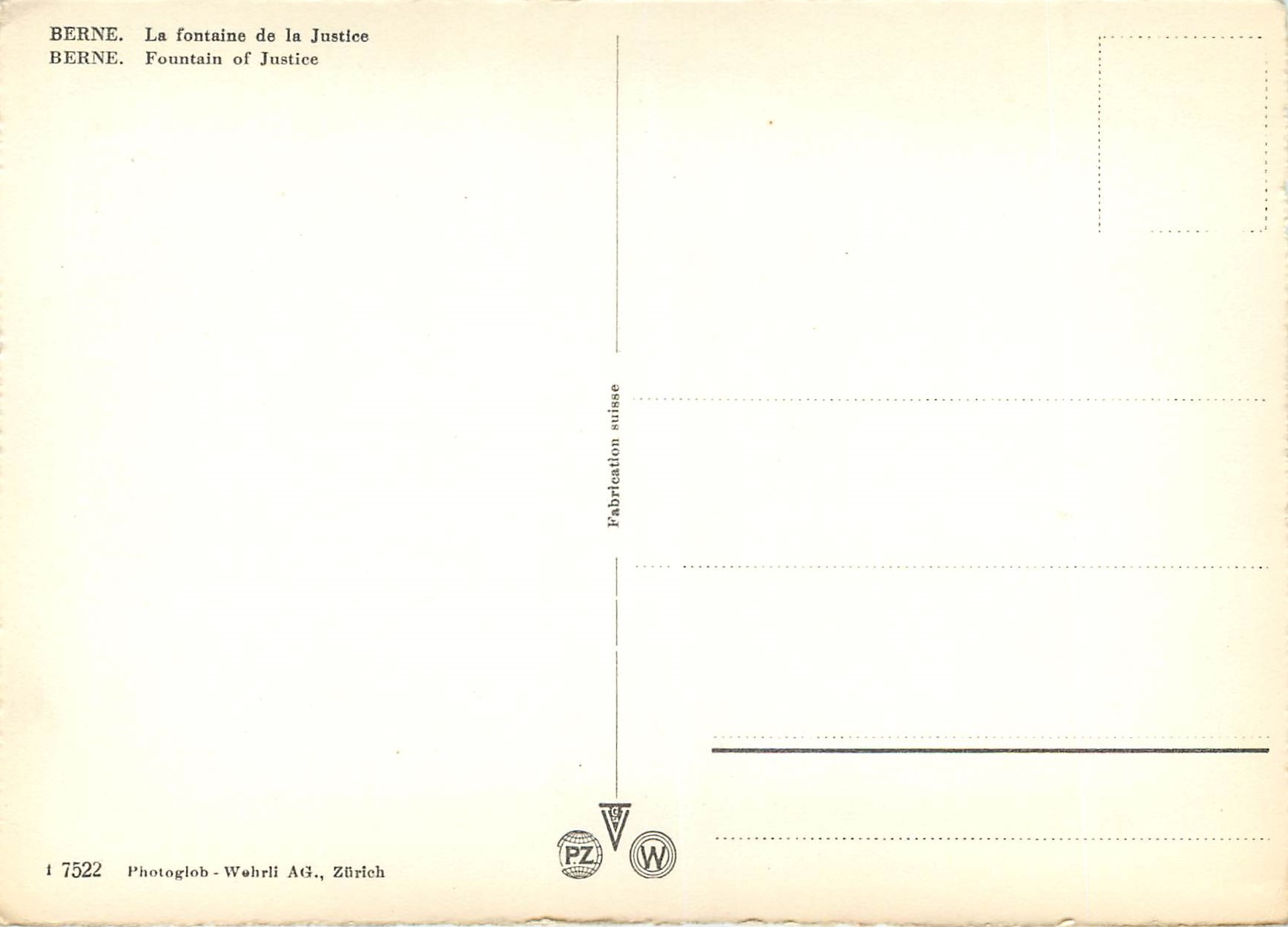 CPM Bern La fontaine de la Justice — Rückseite