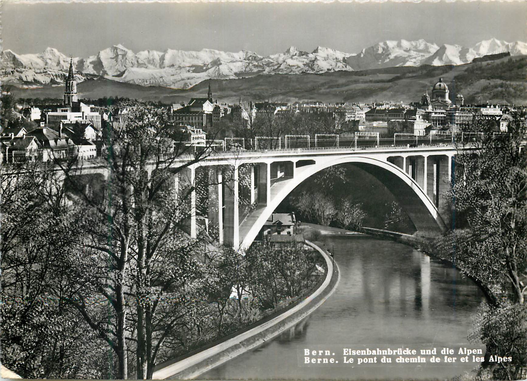 CPM Bern Le Pont du chemin de Ler et les Alpes