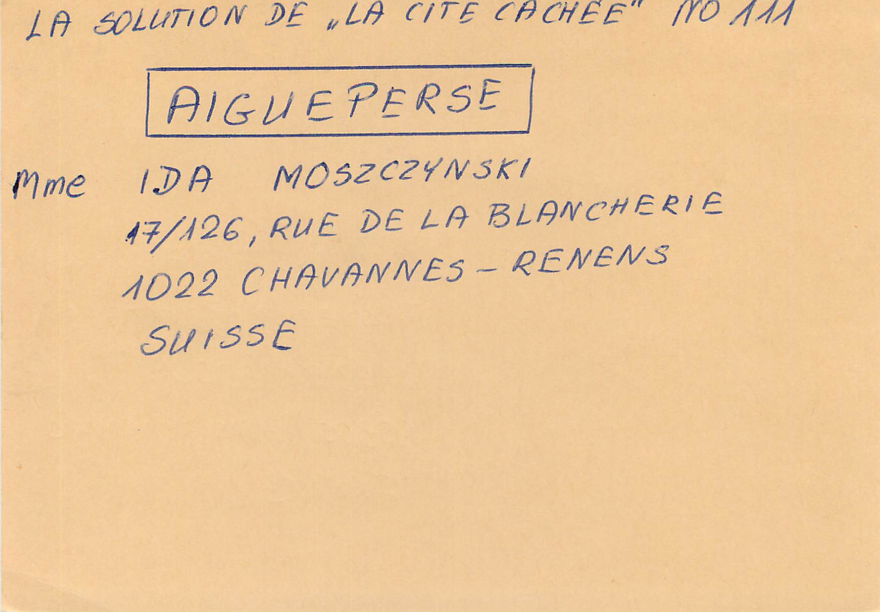 Entier Postal Suisse 1993 pour Paris — Back