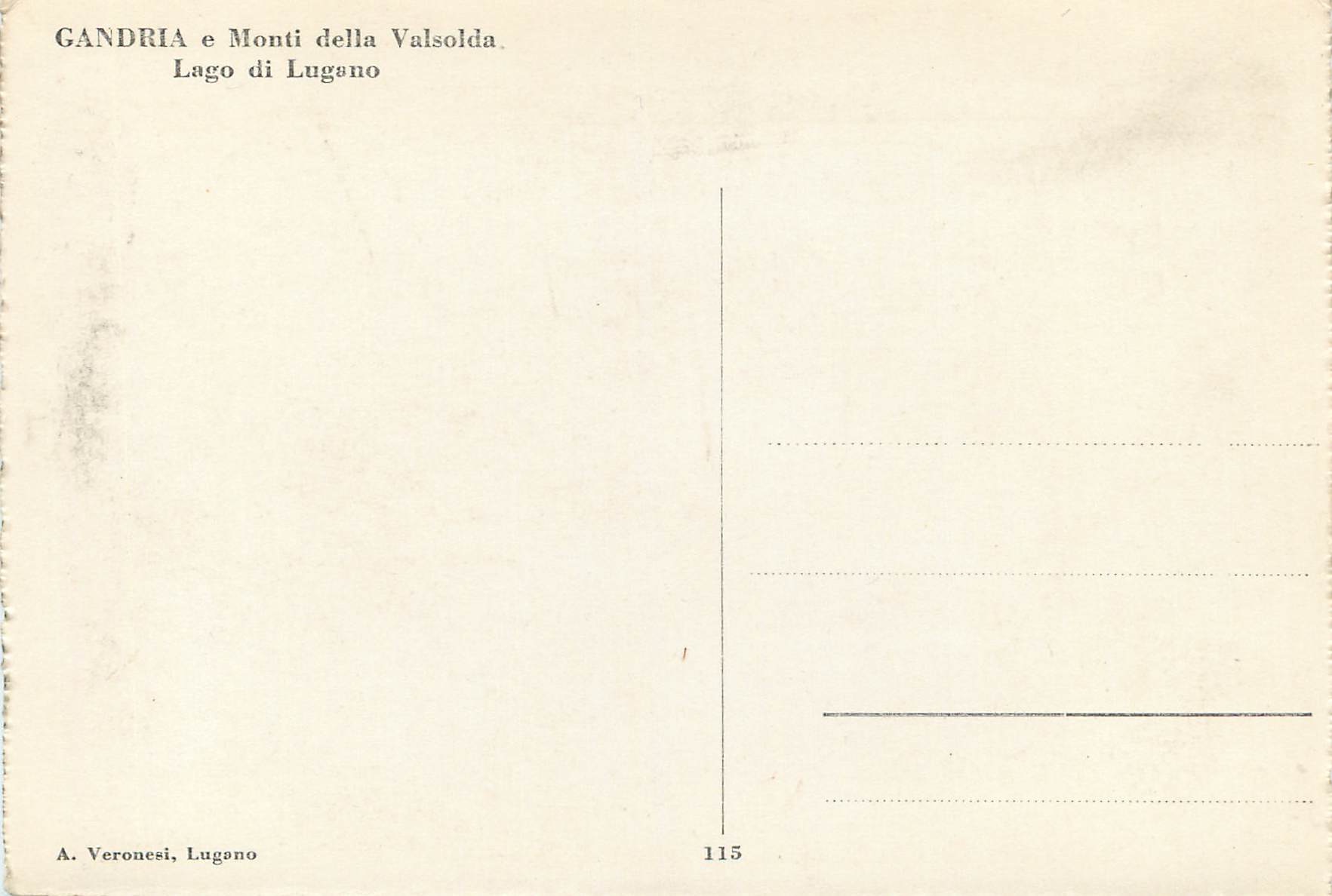 CPM Gandria e Monti della Valsolda Lago di Lugano — Rückseite