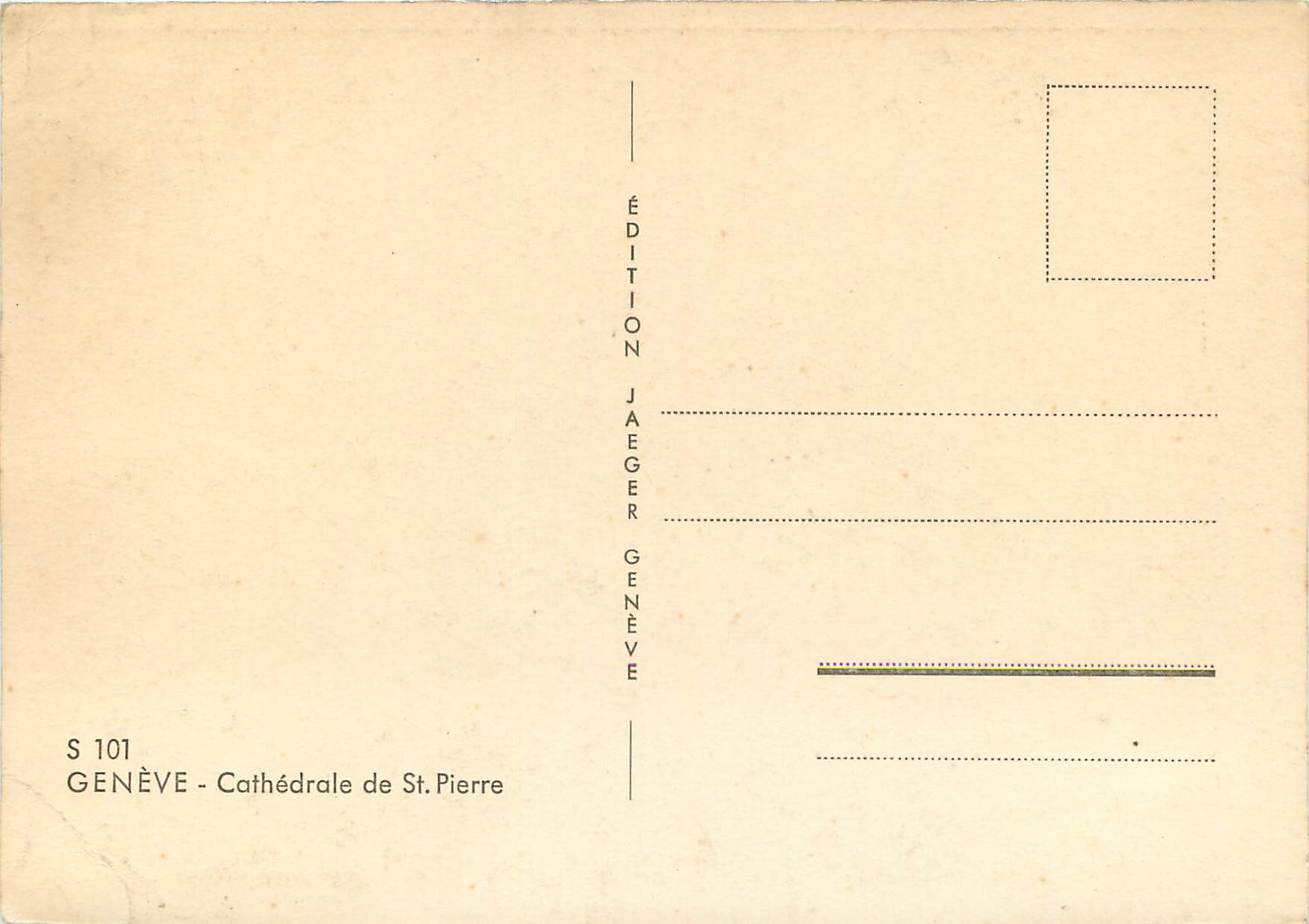 CPM Geneve Cathedrale de St Pierre — Rückseite