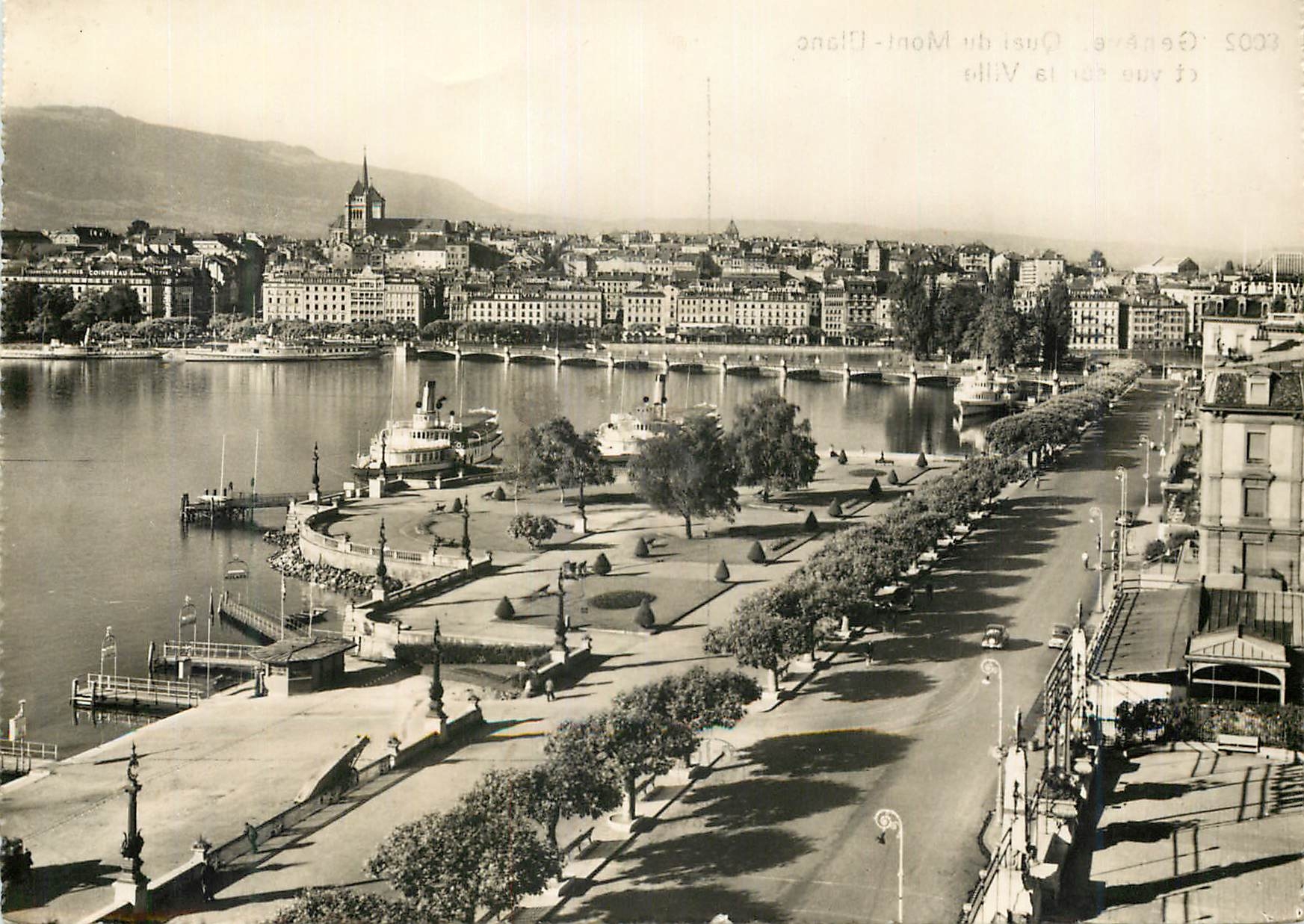 CPM Geneve Quai du Mont-Blanc et vue sur la Ville