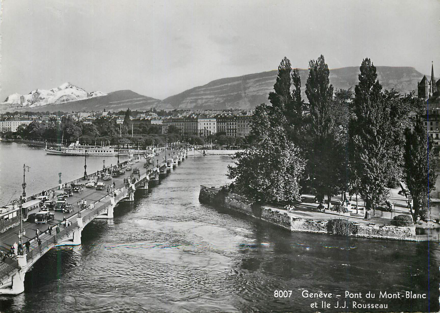 CPM Geneve Pont du Mont-Blanc et Il JJ Rousseau