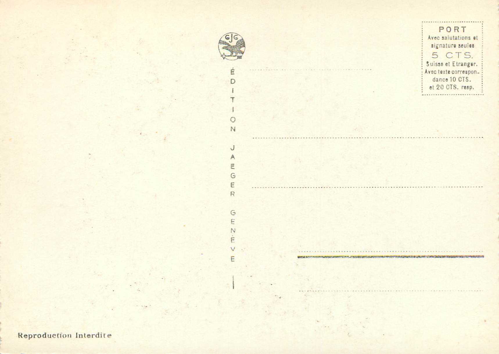 CPM Geneve Pont du Mont-Blanc et Il JJ Rousseau — Verso