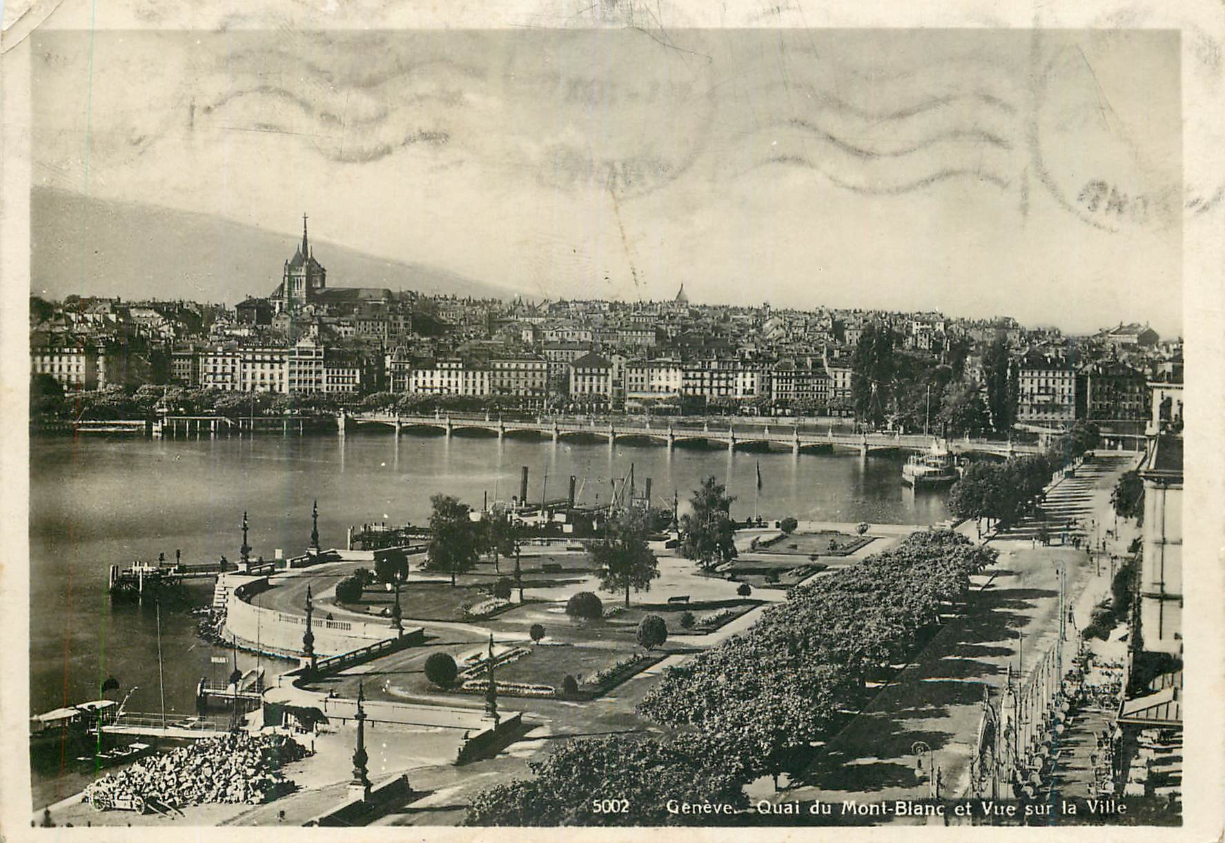 CPM Geneve Quai du Mont-Blanc et Vue sur la Ville
