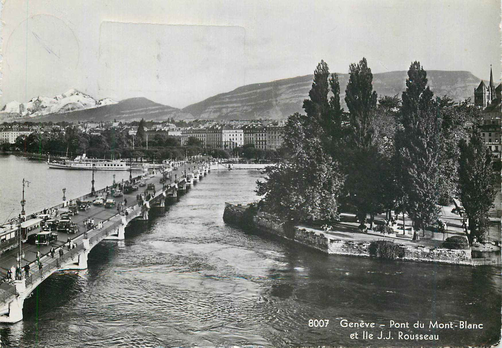 CPM Geneve Pont du Mont-Blanc et Ile JJ Rousseau