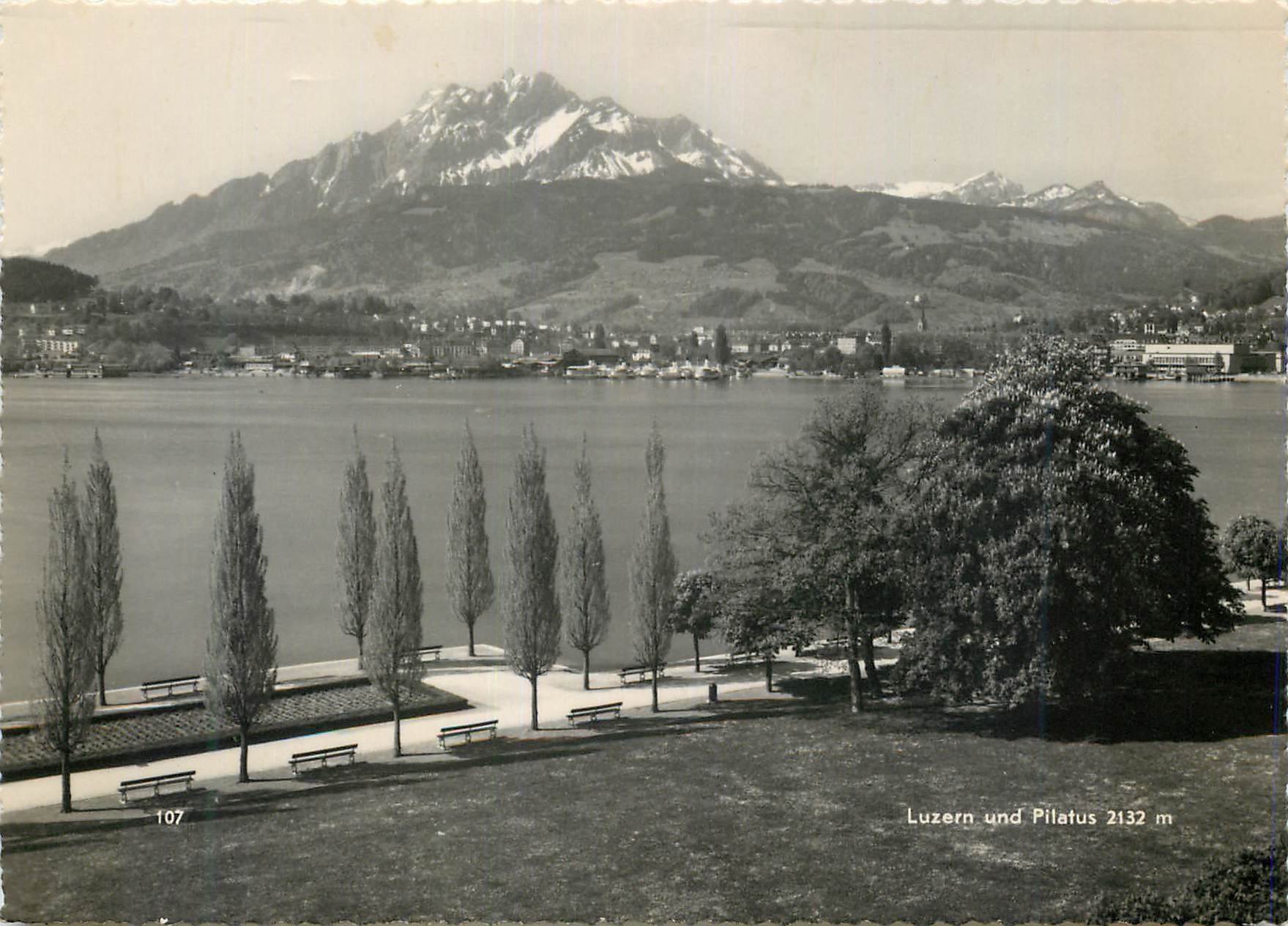 Lucerne and Pilatus 2132 m — Photo-Édition O. Süssli-Jenny, Thalwil-Zürich, n°107