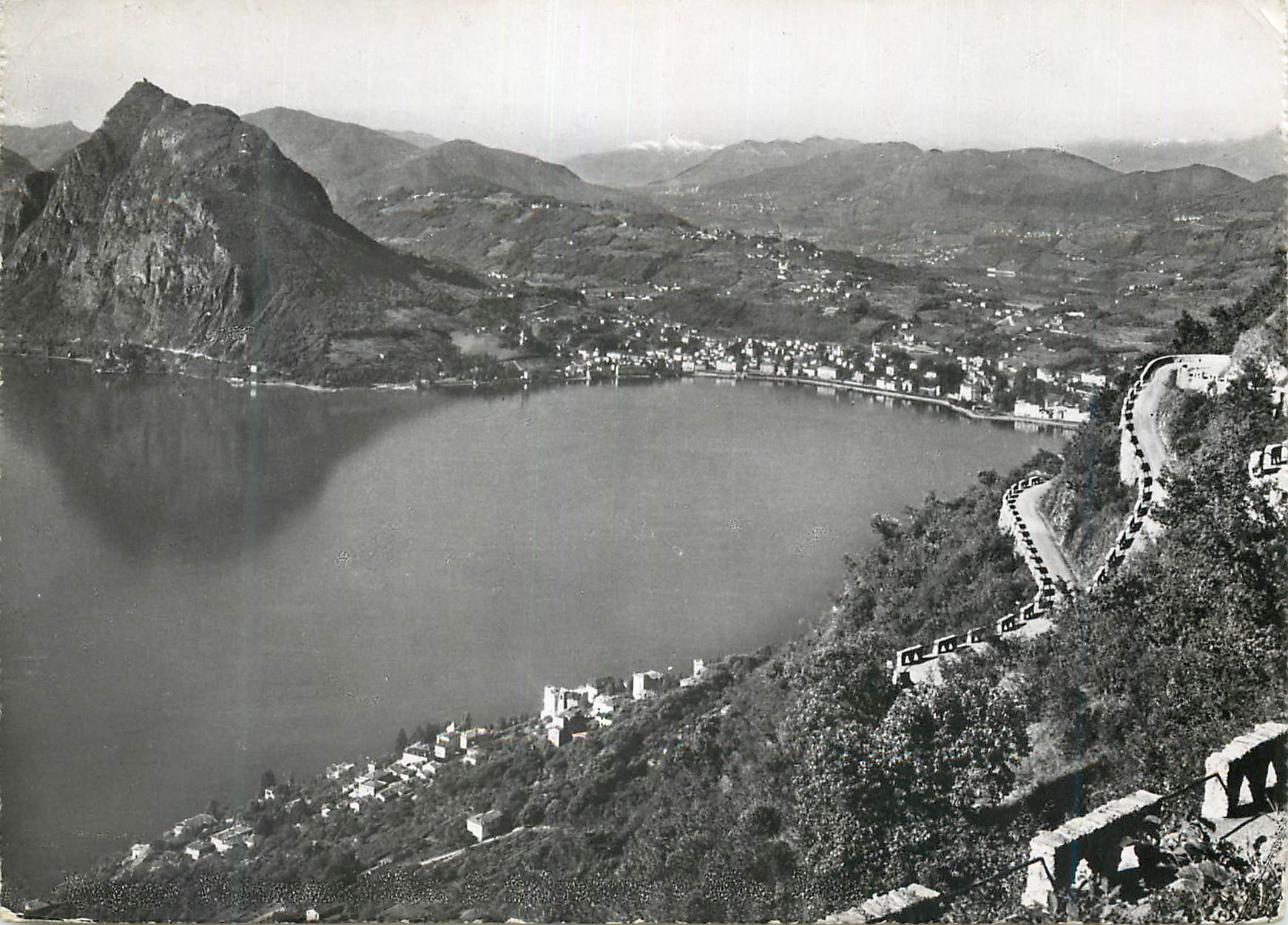 CPM Lugano Panorama Monte S Salvatore e Monte Rosa