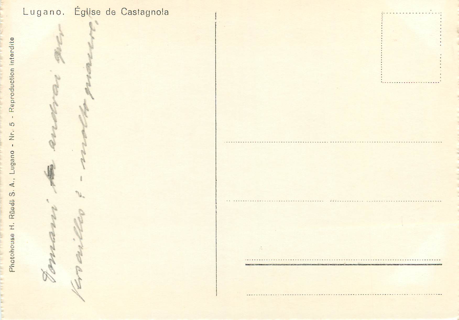 CPM Lugano Eglise de Castagnola — Rückseite