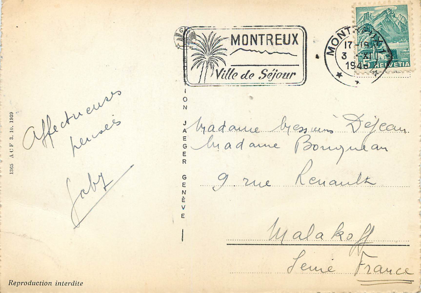 CPM Montreux et les Dents du Midi — Rückseite