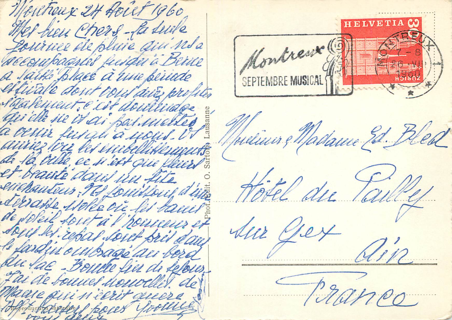 CPM Montreux Chateau de Chillon — Rückseite
