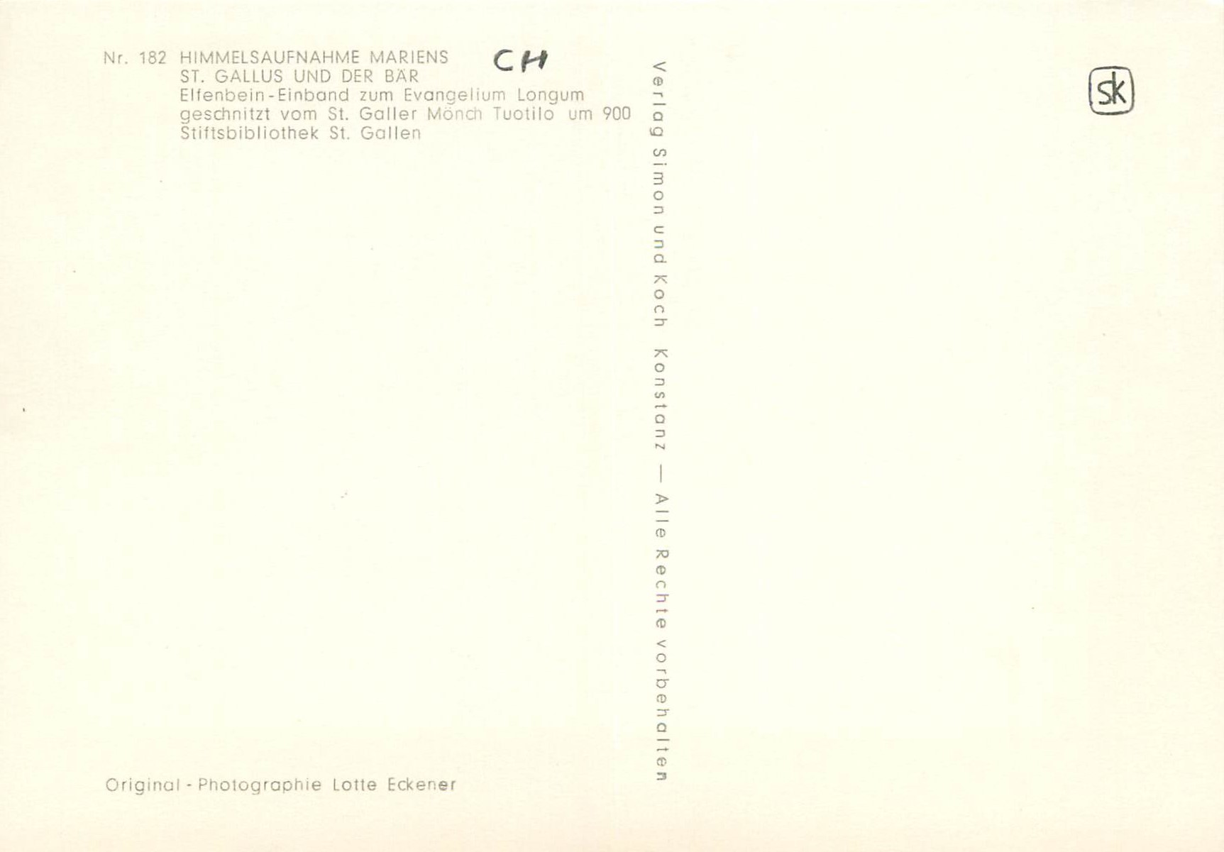 CPM Himmelsaufnahme Mariens — Back