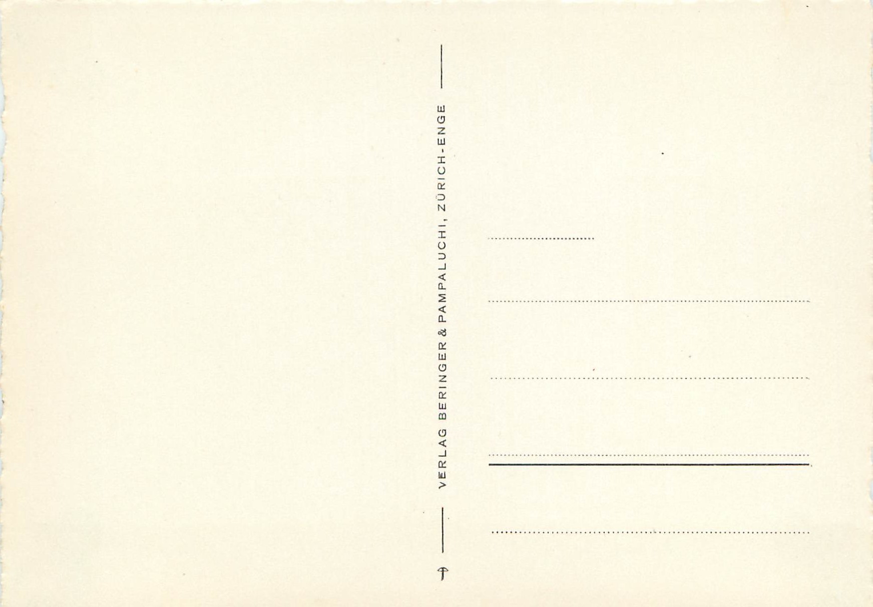 Zurich, Strengasse, St. Peter — vue de la tour de l'église — éditeur Verlag Beringer & Pampalinger, Zurich — Verso