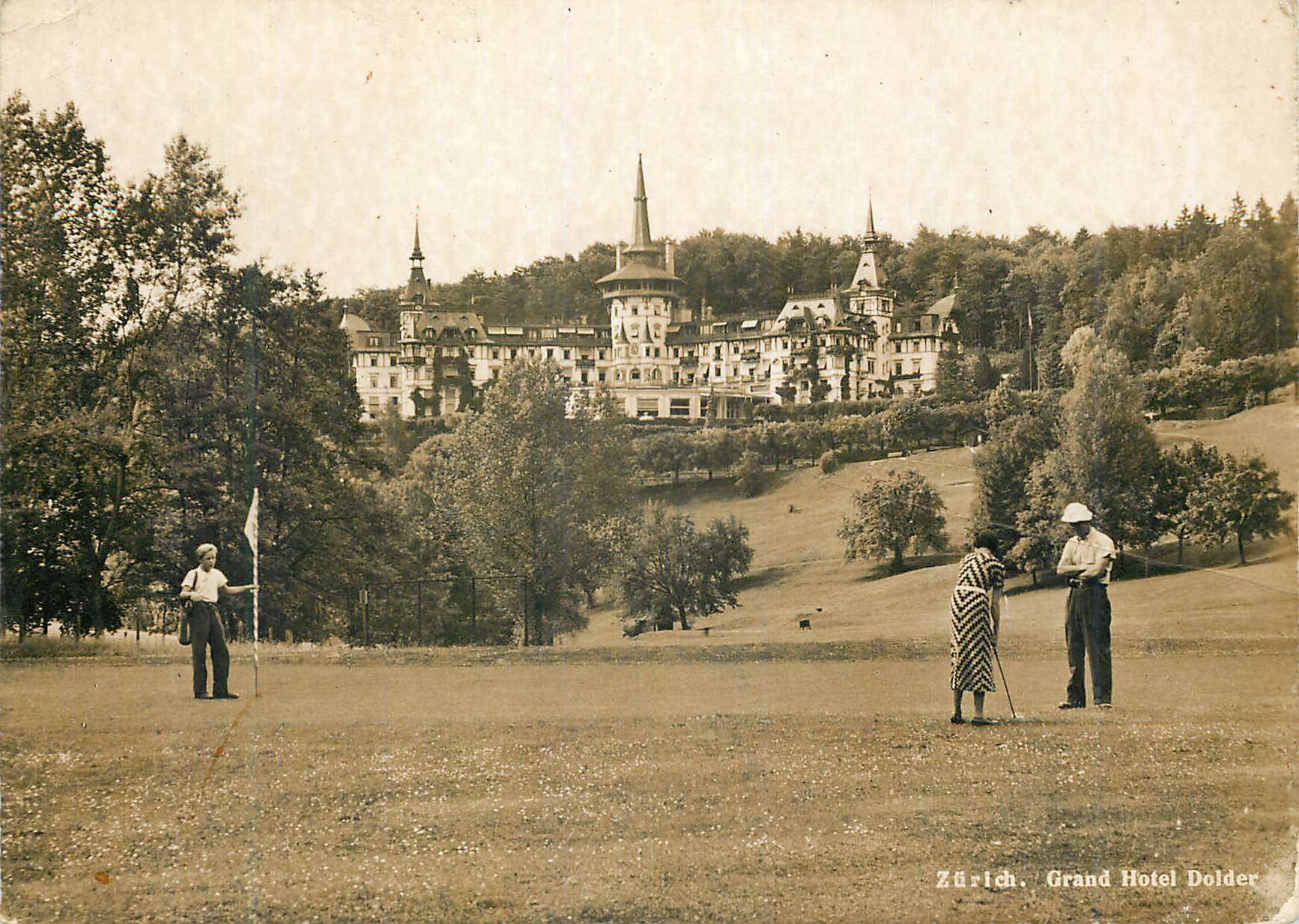 Zurich — Grand Hotel Dolder — golfeurs sur un parcours