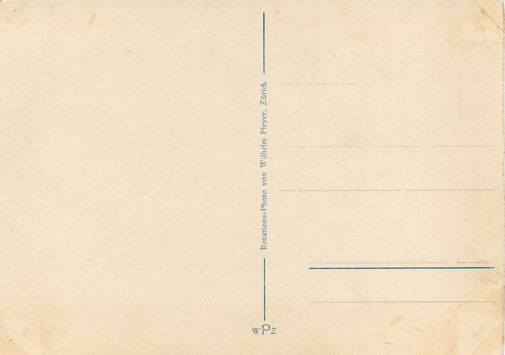 Zurich. Universität — vue du bâtiment principal avec dôme — éditeur Wilhelm Pleyer, n° 54 — Verso