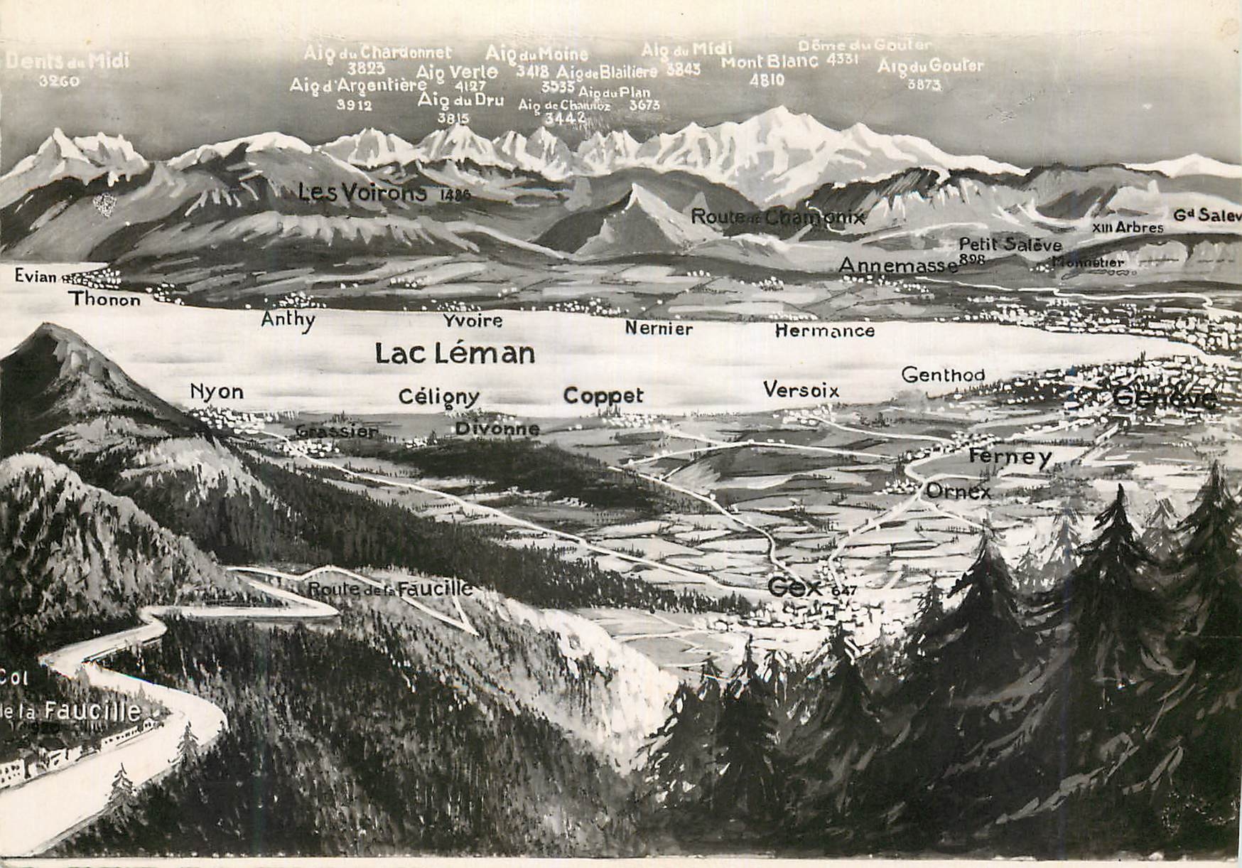 Lac Léman — Plan — « REAL-PHOTO » C.A.P. Paris