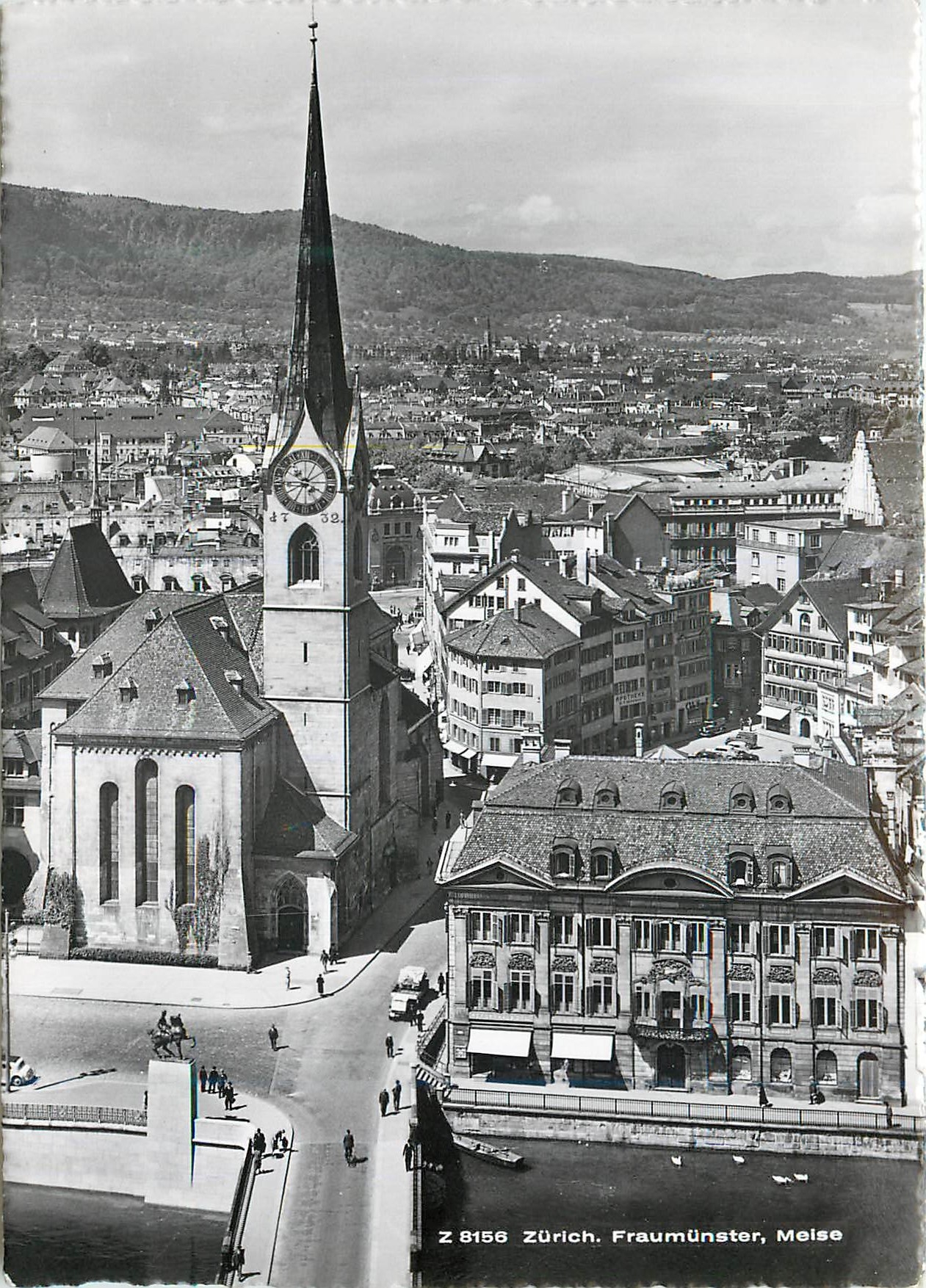 Zurich. Fraumünster, Meise — vue aérienne — Verlag & Pampalinger, Zürich