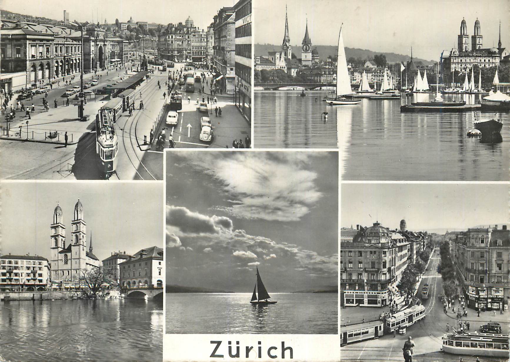 Zurich — vue panoramique — Photoglob-Wehrli, n° 7487