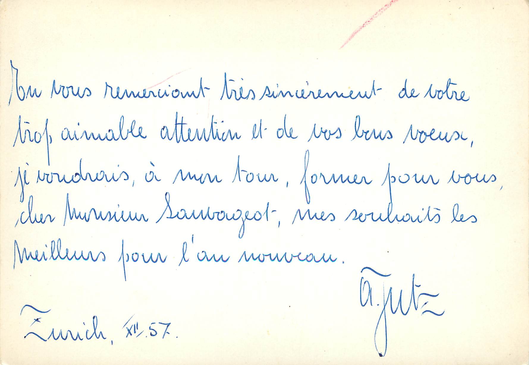 Vue hivernale de Zurich — éditeur Z 3618 — Verso