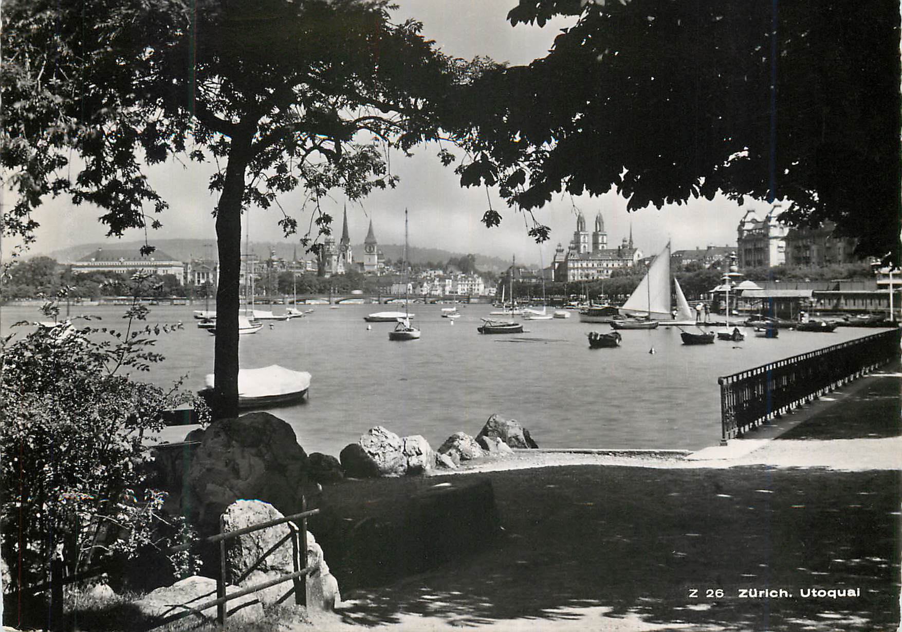 Zurich - Utoquai — vue du lac avec bateaux — éditeur Z 26
