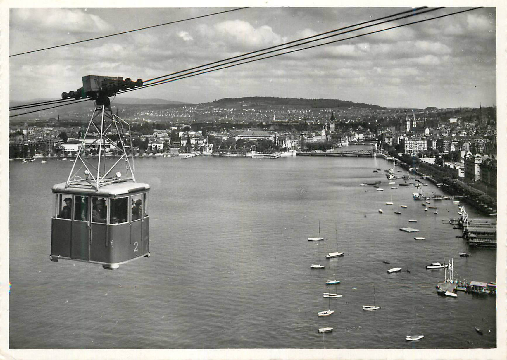 Vue de la Schwebebahn à Zürich — Exposition nationale suisse 1939 — Photoglob Zürich, n° L.A. 59