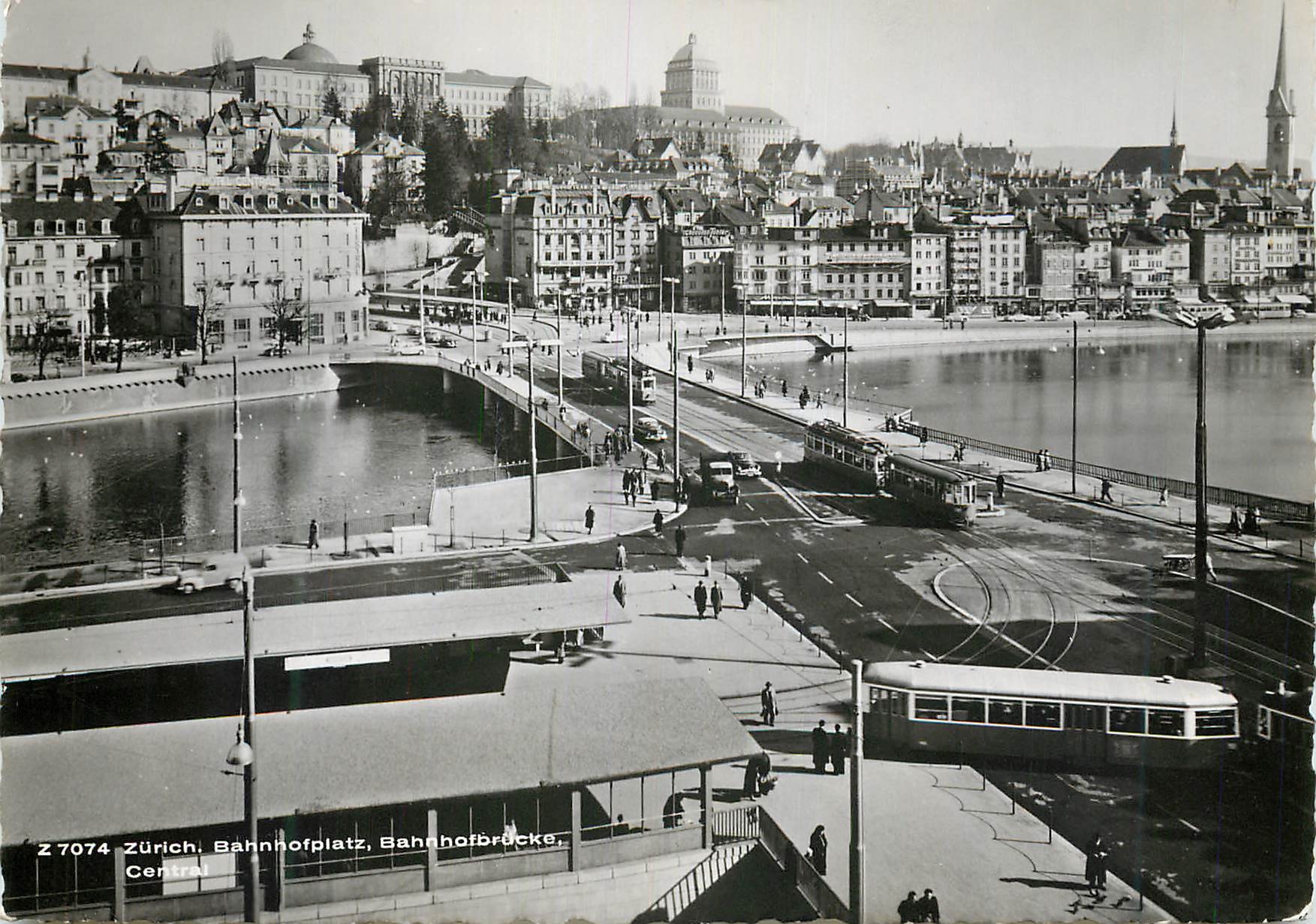 Zurich: Bahnhofplatz, Bahnhofbrücke — Central — Verlag Beringer & Pampaluchi