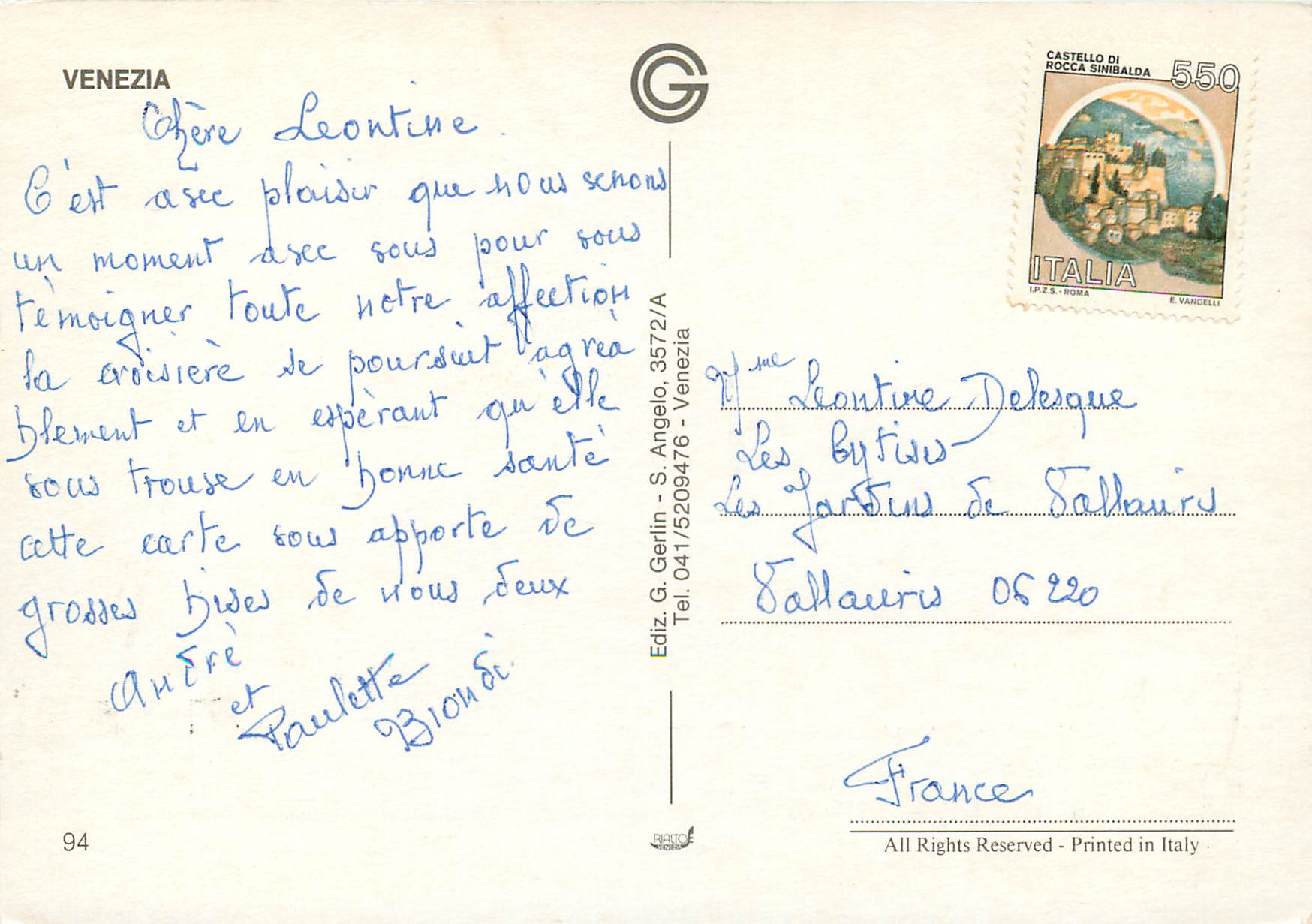 CPM Venezia — Rückseite