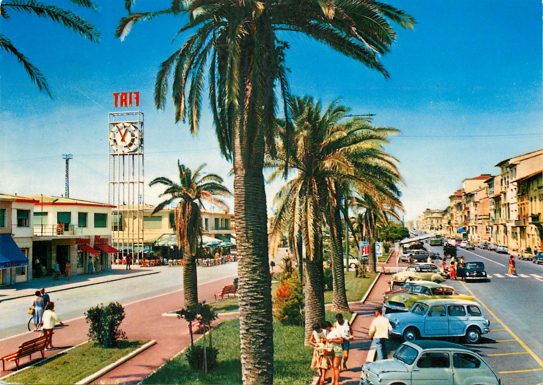 CPM Viareggio Des allees le long de la mer