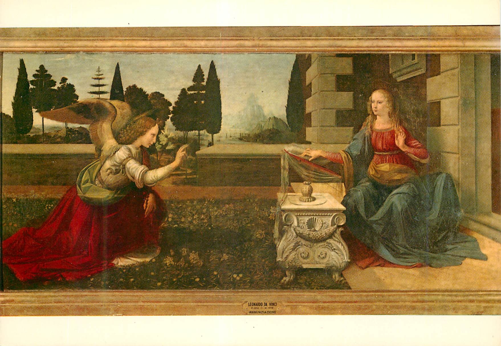 CPM Firenze Galerie Utfizi Leonardo da Vinci (1470-1475) L'Annonciation