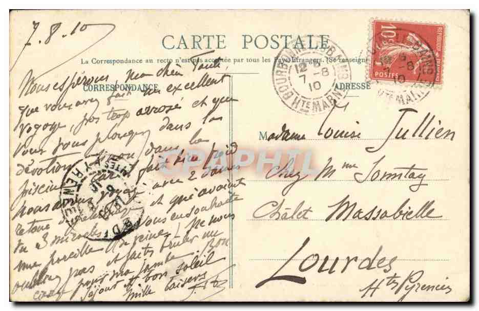Bourbonne les Bains CPA Eglise Notre DAme — Verso