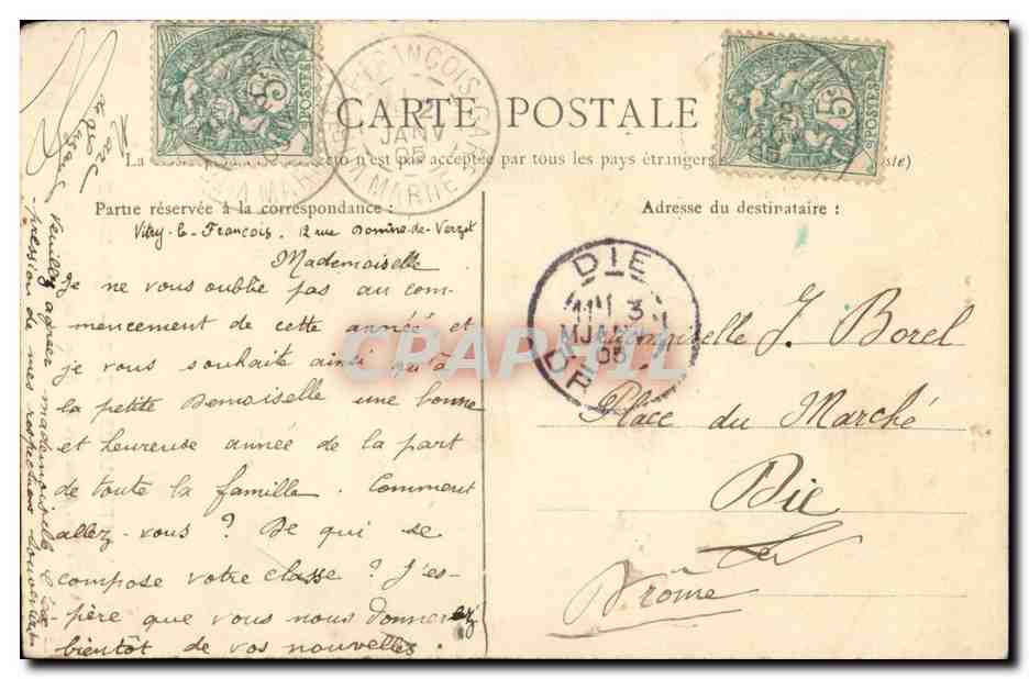 Vitry le Francois CPA Eglise Notre DAme — Verso