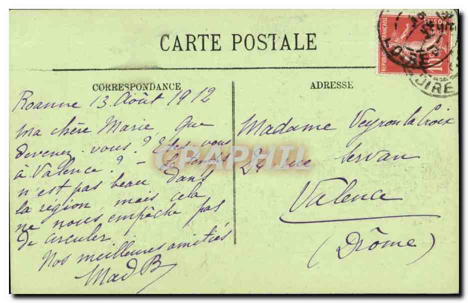 Roanne CPA Eglise Notre Dame des victoires — Back