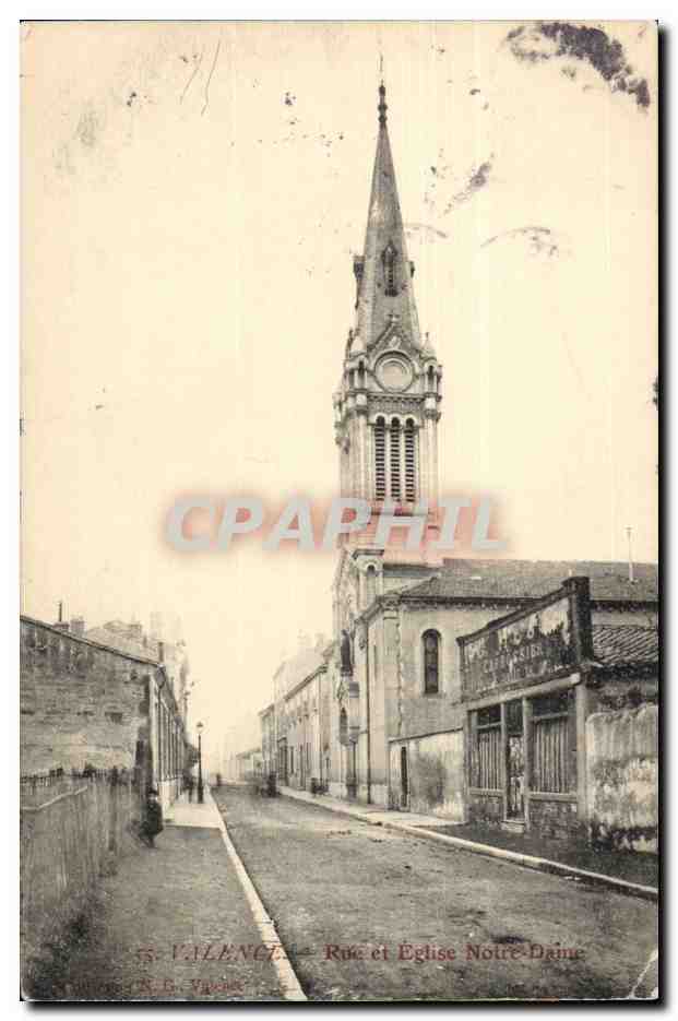 Valence - Rue et Église Notre-Dame — N.G. Valence