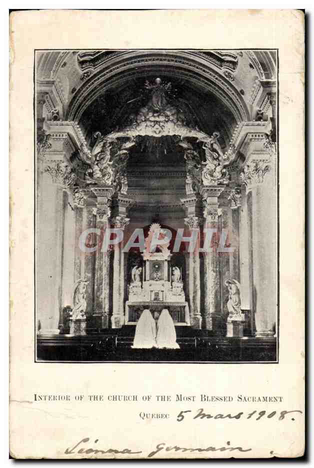 Canada Quebec CPA Interior of the church of the Mont blessed Sacrament