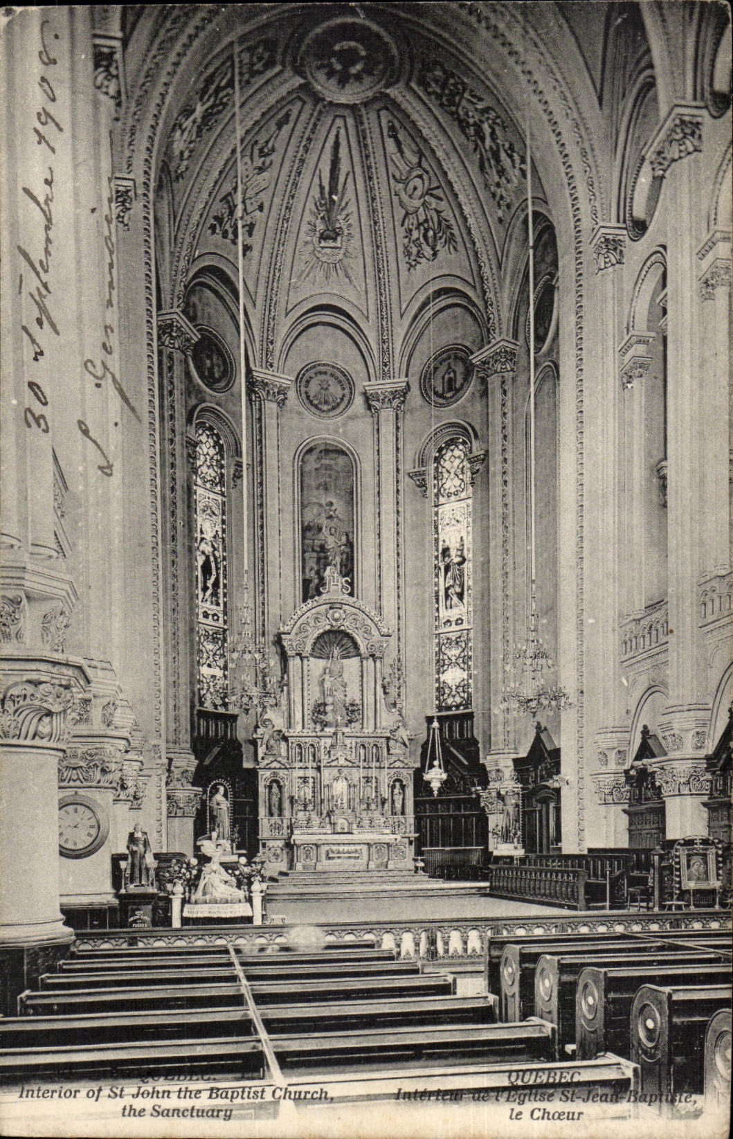 Canada Quebec CPA Interior of St John the Baptist church the Sanctuary