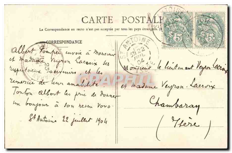 Saint Antoine CPA Ancien rempart et porte de Lyon — Rückseite
