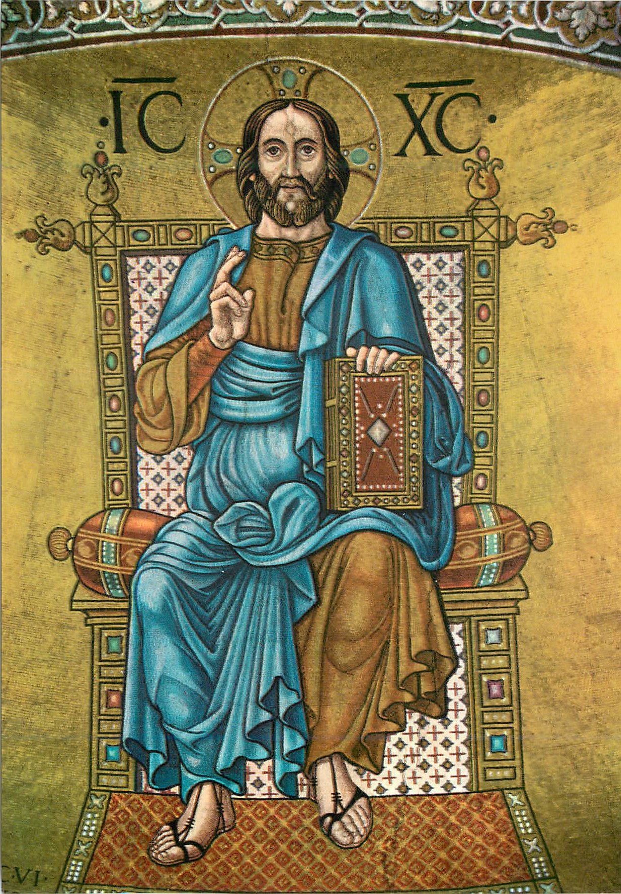 CPM Venezia basilique de s marc christ autihrator (mosaique du XVI s)