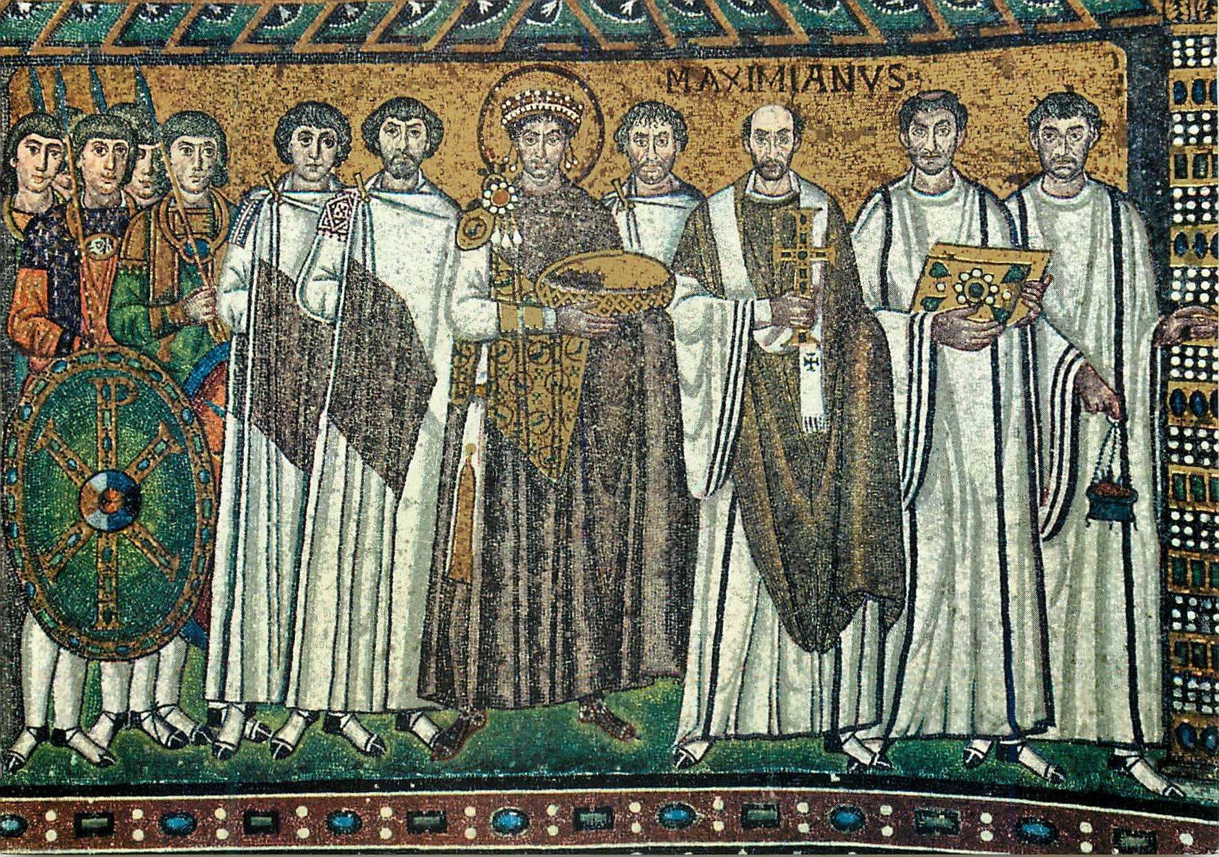 CPM Ravenna S Vital l'empereur justinien avec sa suite (VI s)