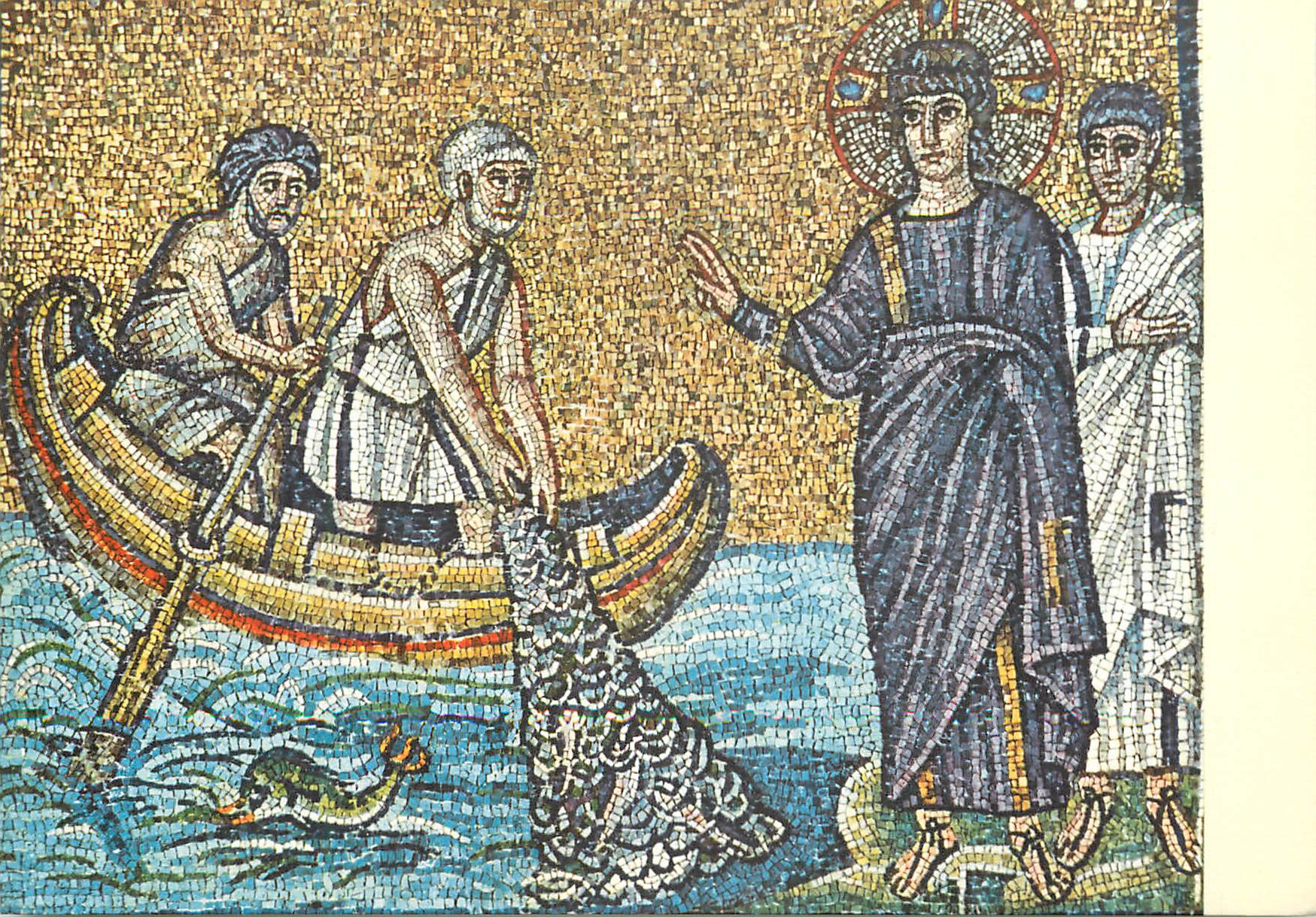 La vocation de Pierre et André — Mosaïque de Ravenna — S. Apollinaire Nuovo — éditeur BEATRICE DESIE MILANO, n° 10791