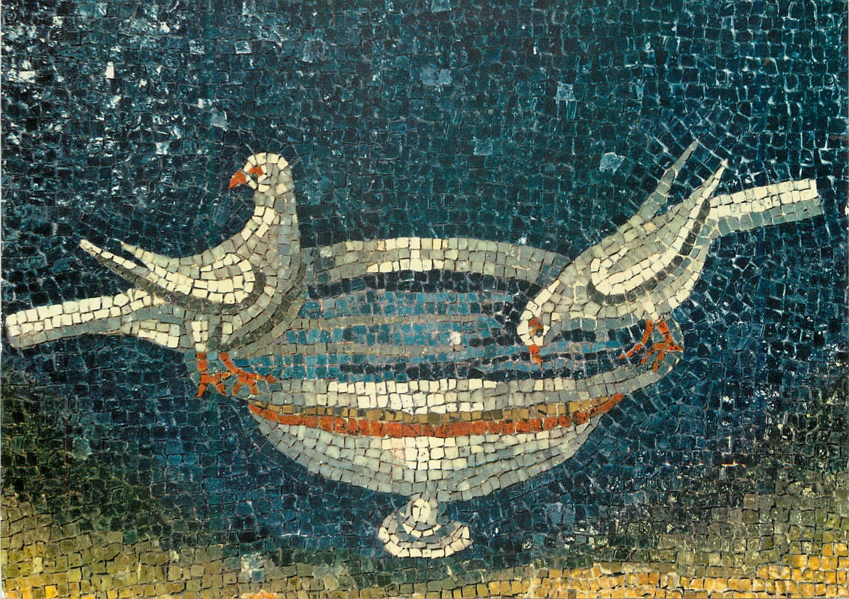 CPM Ravenna galla placidia (VIs) les pigeons qui se desalterent