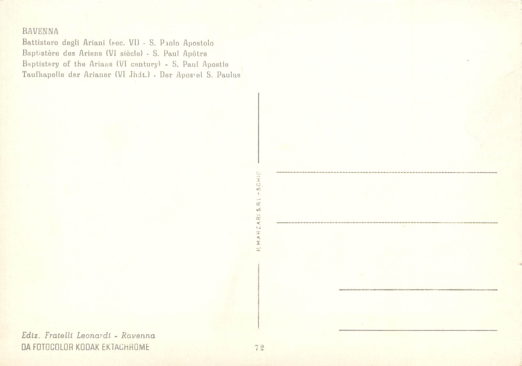 CPM Ravenna baptistere des ariens (VI s) s paul apotre — Rückseite