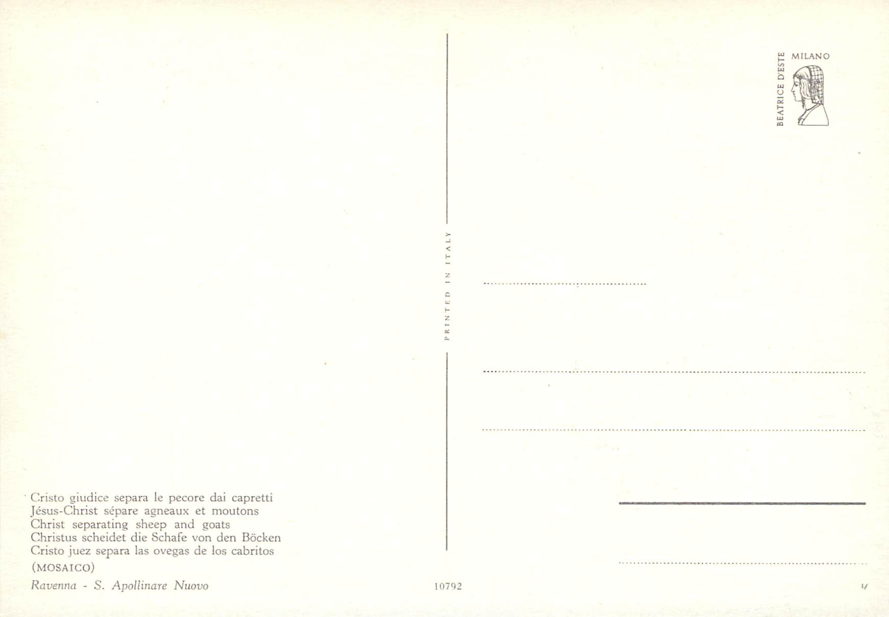 CPM Ravenna s apollinaire nuovo jesus christ separe agneaux et moutons — Rückseite
