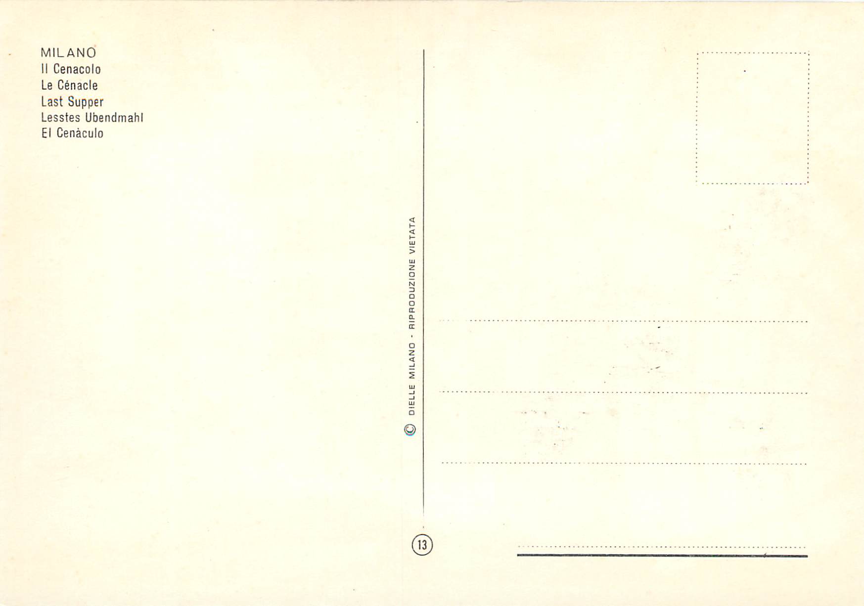 CPM Milano le cenacle — Verso