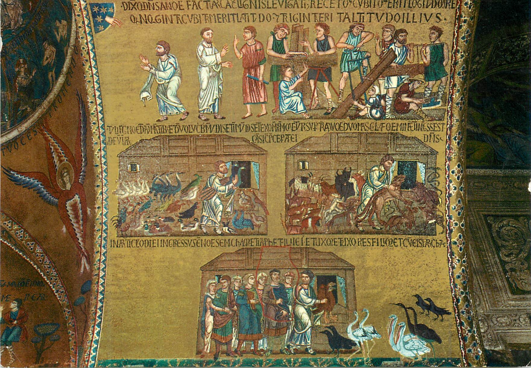 CPM Venezia basilique de s marc portique histoires de noe et du deluge universel (mosaique du XIII s)