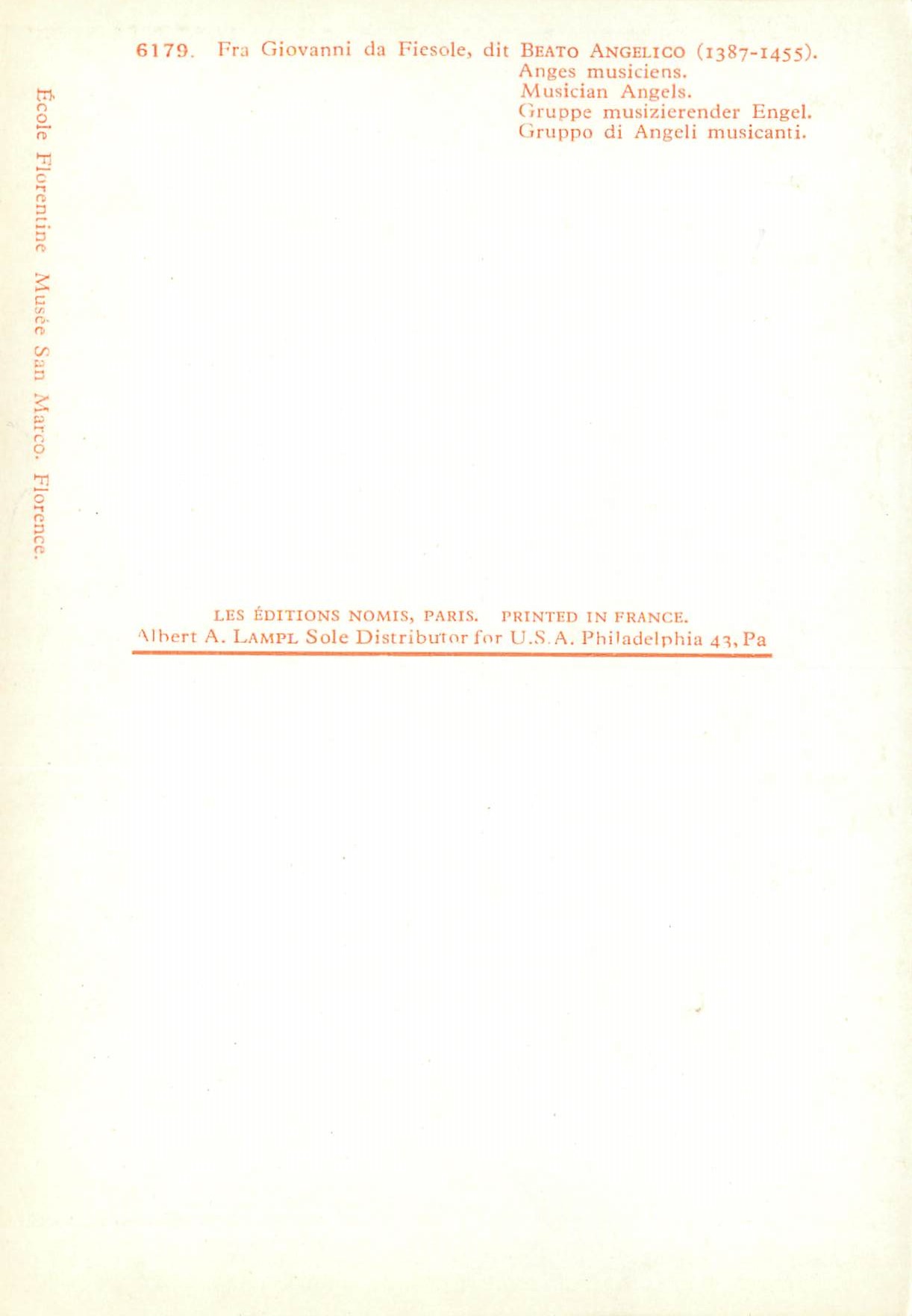 CPM F giovanni da fiesole dit beato angelico (1387 1455) ange musiciens — Verso