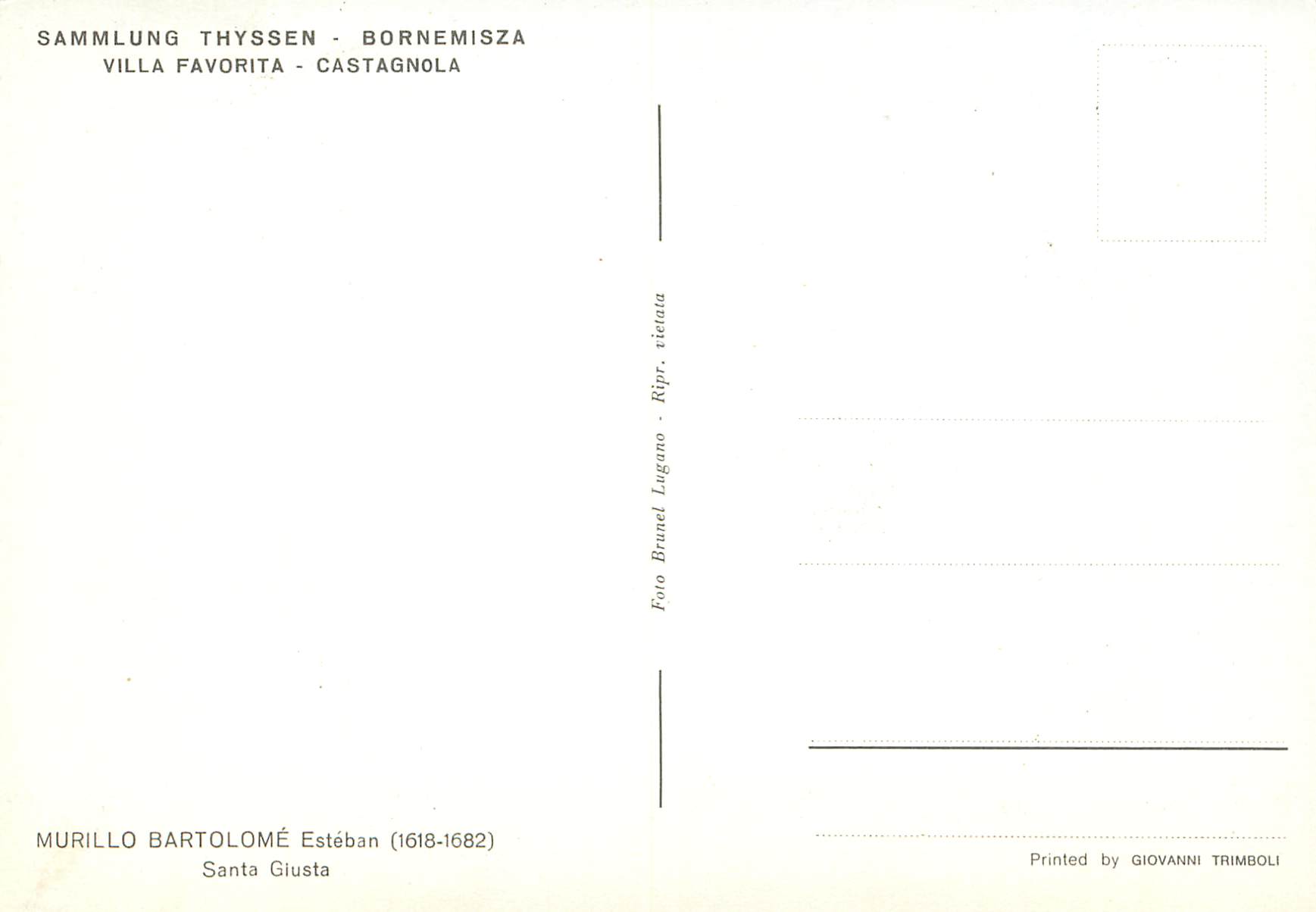 CPM Sammlung thyssen bornemisza villa favorita castagnola — Rückseite