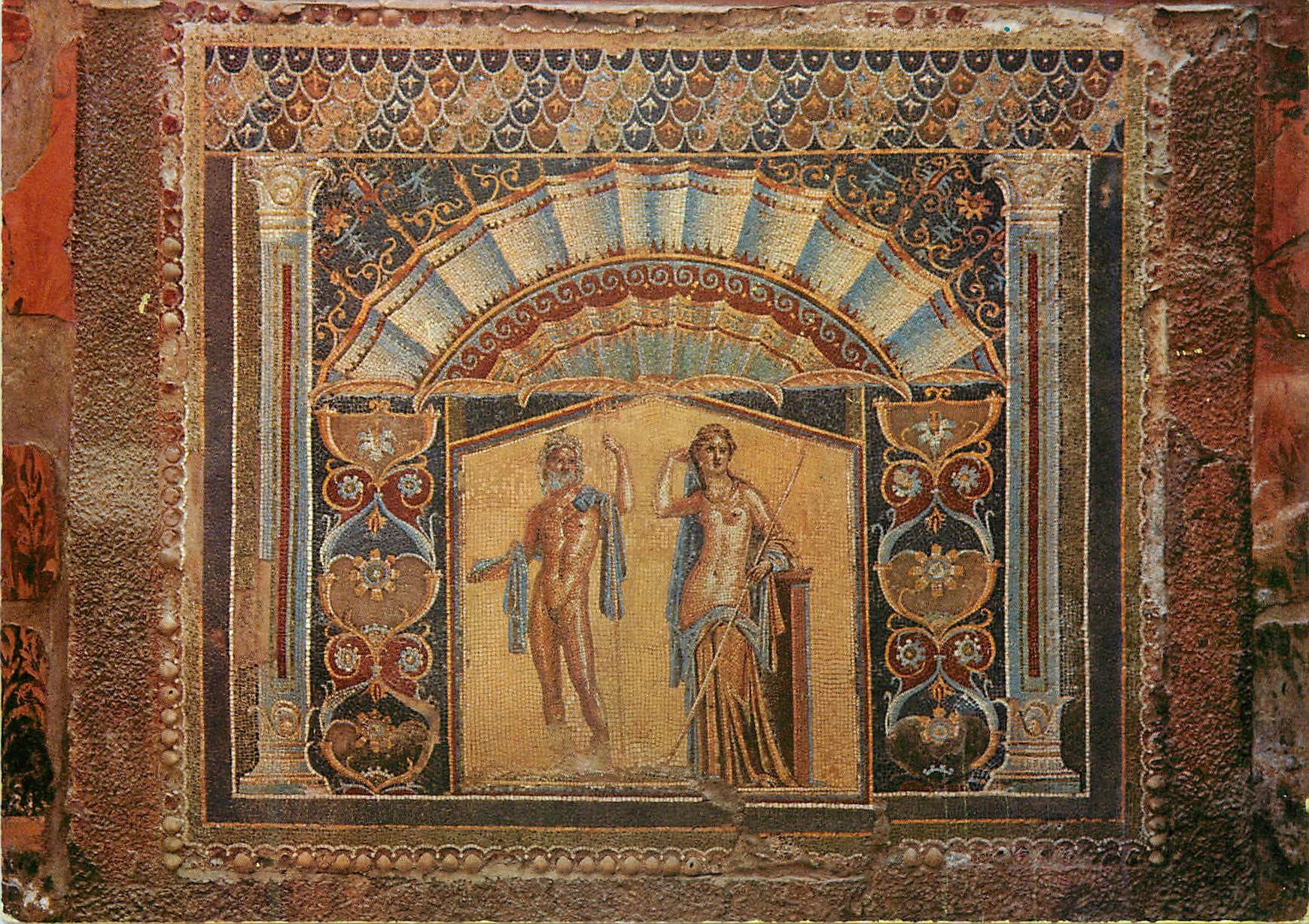 CPM Herculanum mosaique de poseidon et amphitrite